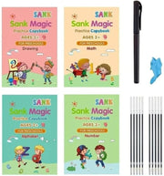 Magic Practice Copybook Set for Kids (4 Books + 10 Refills + Pen + Grip)